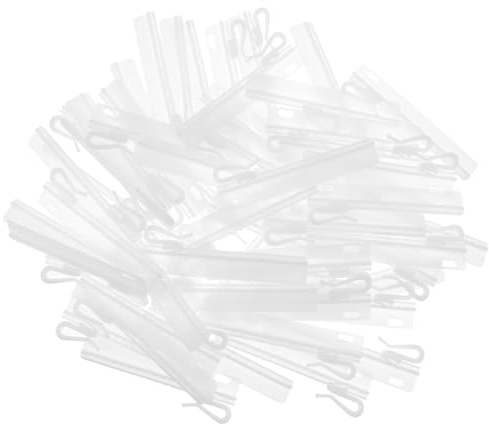 LALAFINA Set da 50 Clip Tende in Plastico Regolabili Ganci per Tende da Finestra, Design Delicato e Angoli Arrotondati, per Uso Domestico