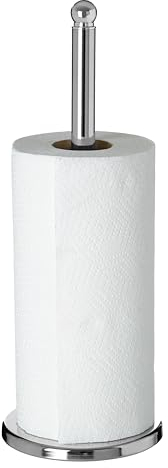 Premier Housewares Durable Design Chrome Roll Holder Versatile Roll Holder for Kitchen Sturdy Free Standing Toilet Roll Holder Compact Paper Towel Holder for Home