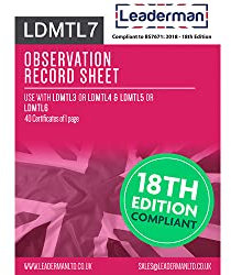 Leaderman LDMTL7 Electrical Testing Observation Record Sheet Book 18th EDITION