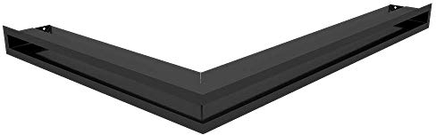 Rejilla de ventilación KRATKI Air | Rejilla para Chimenea de Esquina Derecha 547 x 766 x 60 mm | Negro | Rejilla de Escape para ventilación de chimeneas