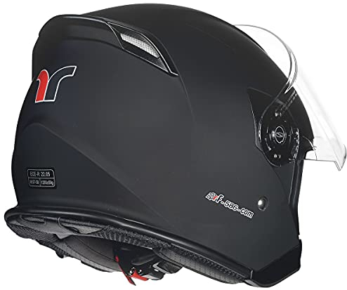 ?Bluetooth Klapphelm Motorradhelm Conzept Jethelm Crosshem Integralhelm Sonnenvisier Helm rueger?, Farbe:Black, Größe:S (55-56)