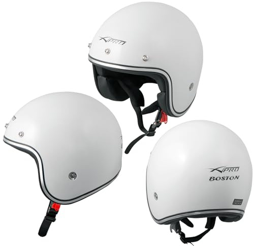Motorradhelm Helmet Jet Homologated ECE 22-06 Custom Scooter Weiss XXL
