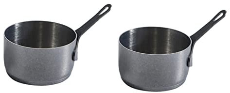 OQHAIR 3pcs Measuring Mini Pan Convenient Sampling Creamer Bowl Salad Small Beef Wine Pitcher Condiments Dressing Sauce Sushi Portion Gravy Silver Ramekins Container Serving (Silverx2pcs