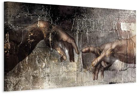 murando - Akustikbild Die Erschaffung Adams Bilder Akustikschaum Hochleistungsschallabsorber Schallschutz Leinwand 1 tlg Wandbild Raumakustik Schalldämmung Hände Michelangelo