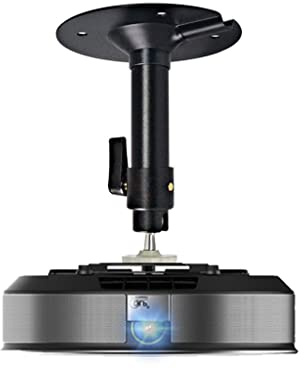 Projektormontering Takmonteringshängare 360° Roterbart Huvud Med Utdragbar Längd Aluminiumlegering Väggmonteringshylla Universal，Black-15cm