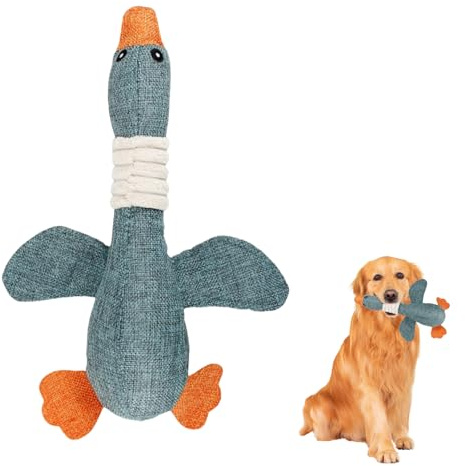 MALOUSUN Hundespielzeug Unzerstörbar,Anti Stress Ente Hund,Welpenspielzeug,Pfotenstern Enten Spielzeug Hund Blau,Kuscheltier für Hunde,Weiches Dog Toys für Aggressive Kauer,Kleine,Mittlere,Große Hund