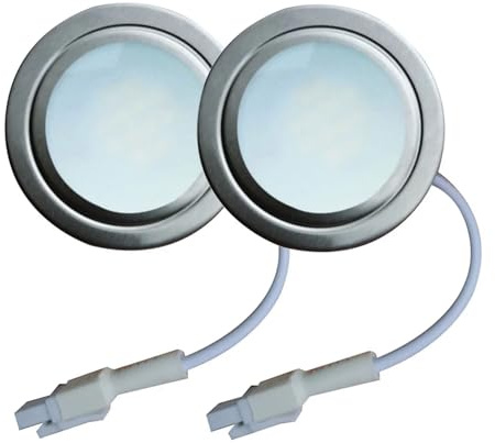 eufeifeiegds 2-Piece 12V DC 220V 1.5W Exhauster Ventilator Light Bulb 50mm Cut Hole Cooker Range Hood LED Vent(EL Connector,12V DC_NO_WHITE 6000K)