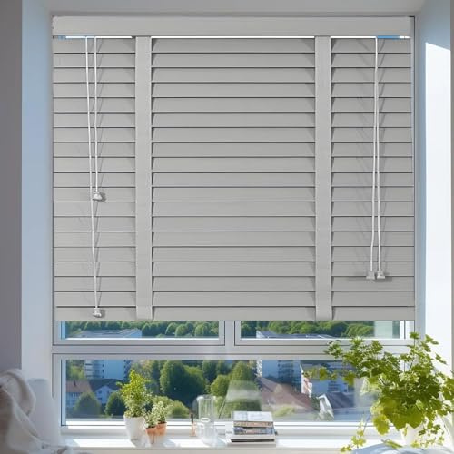 Window Blinds for Indoor Windows, Blackout Privacy Vertical Blinds, Light Filtering Zebra Venetian Blind, 42cm 53cm 66cm 72cm 88cm 98cm 106cm 120cm 140cm 160cm 180cm Custom sizes Shades(Gray)