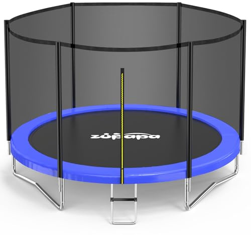 Zupapa Heavy Duty Trampolin mit Sicherheitsnetz und Rutschfester Leiter für Kinder und Erwachsene, Spaß für die ganze Familie im Garten,183 cm Durchmesser