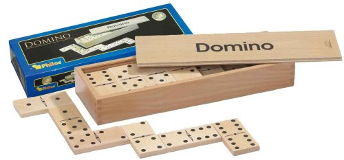 Philos 3603 - Domino, groß, in Holzkassette, Legespiel