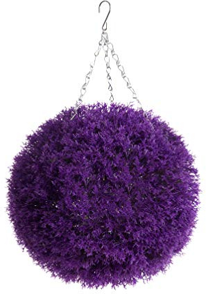 Best Artificial 28cm Purple Heather hanging Ball, UV Fade Protected