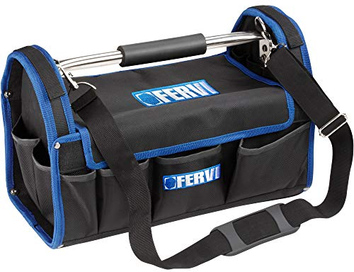 Fervi 0390 Werkzeugtasche, 400M, Zyanblau/Schwarz