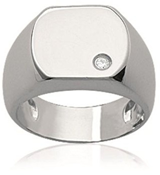 Les Plaisirs de Stella Bague en Argent 925/000 - Chevaliere - Oxyde Zircononium - Homme