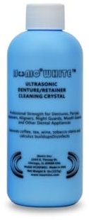 iSonic White CSDW01 Denture/Retainer Cleaning Crystal to Remove Stains, Buildups for all dental/sleep apnea/clear appliances, 8OZ bottle