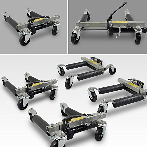 MS-Point BITUXX® 4 Stück PKW Rangierhilfe Rangierheber hydraulisch Wagenheber Auto Rangierroller Rangierheber belastbar bis 680 kg pro Rangierroller