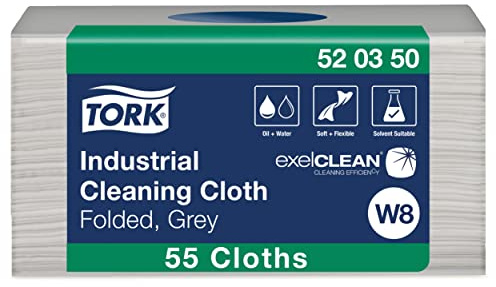 Tork Industrie-Reinigungstücher Grau W8, Gefaltet, 55 Tücher, 520350