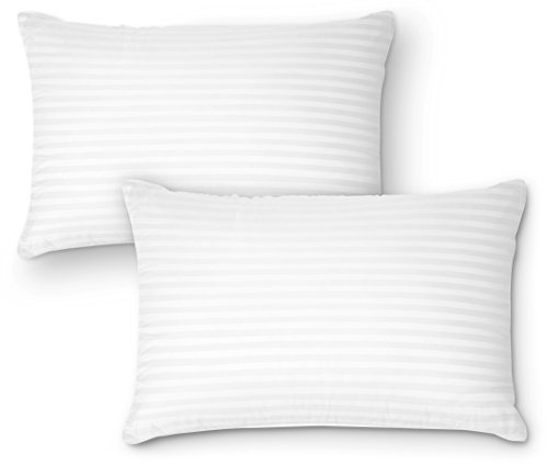 DreamNorth, set di 2 cuscini per il letto in gel di alta qualità, collezione Home + Hotel, in cotone, antiacari e ipoallergenici, ideali per chi dorme su un lato e sulla schiena Queen