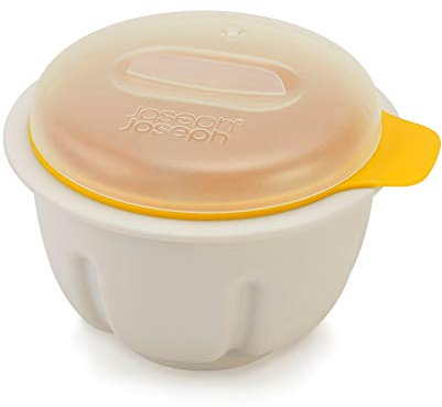 Joseph Joseph M-Poach Pocheuse à œuf pour micro-ondes, avec couvercle, cuisson de qualité alimentaire, Blanc
