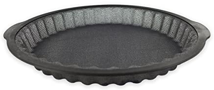 Zenker 685536 - Molde para tartas de silicona, fibra de vidrio, molde para tarta, molde para tartas y quiche, molde para hornear, silicona fibra de vidrio, gris, 25 cm