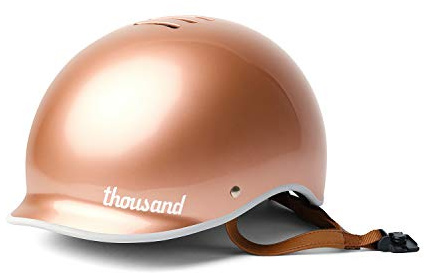 Thousand Heritage 1.0 Adult Bike Helmet; The Original Low Profile Retro Commuter Cycling Helmet Safety Certified for Bicycle Skateboard Skating Roller Skates; for Men & Women (Rose Gold, Small)