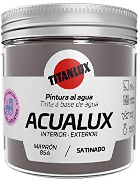 Titanlux Acualux pintura acrílica multiadherente Satinado Marrón 75 ml