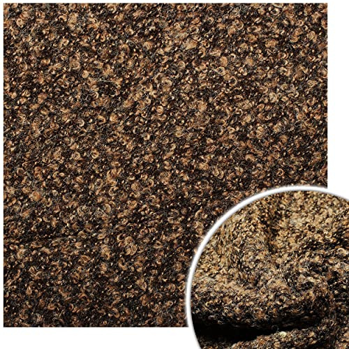 alles-meine.de GmbH Warmer Wollstoff/Boucle Stoff - Meterware am Stück - braun - Wolle - Wollstrick - Schlingenstoff - 100% Polyester - Winterstoff - Stoffe Muster Kleiderstof..