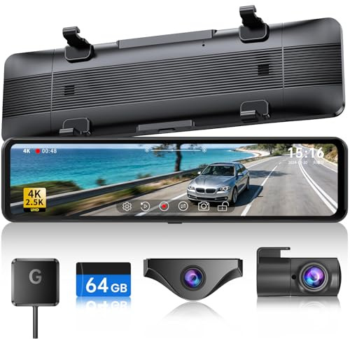 JOMISE 4K UHD Spiegel Dash Cam Front- und Rückkamera, Rückspiegelkamera für Autos & LKWs mit 11 Zoll IPS Touchscreen, Rückfahrkamera mit Typ-C Anschluss/Starvis Sensor/Parkmonitor -G814