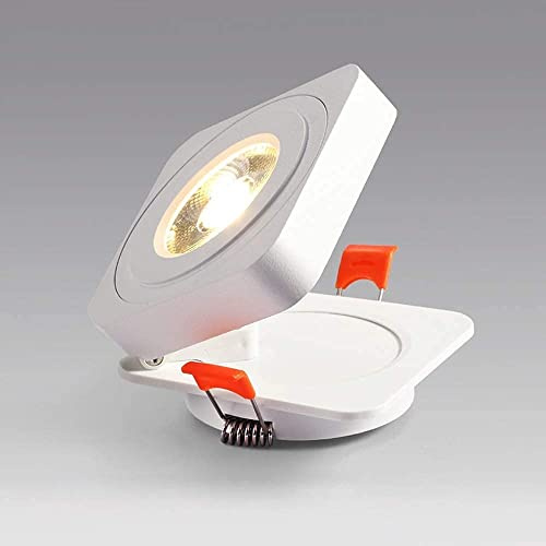 BUNCC Lámpara empotrada en el techo empotrada en el techo LED de 10 W, ultradelgada y moderna, COB, ángulo ajustable, rotación, ángulo, lámpara LED puntual, lámpara de techo con ahorro de energía, par