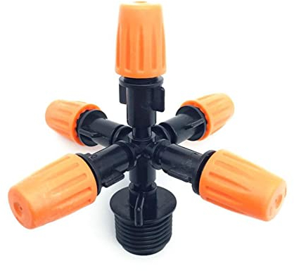 Gewächshaus-Micro-Tropfbewässerung 20 Stücke G1 / 2-Zoll-Gewindestifte mit verstellbaren kalten Nebeldüsen for volle Abdeckung Bewässerung von landwirtschaftlichen Gartenpflanzen (Color : Orange)