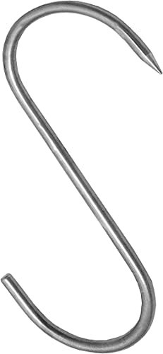 Wolfcut 20 x Meat Hooks S Hooks CNS Butchers Hooks Butcher Hooks Smoker Hooks 160/6 mm