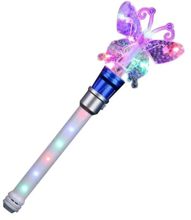 XJSGS- Light Up LED Wand Star Light Flashing Wands,Magic Wand Rotating Toy for Girls and Boys christmas & birthday gift (Butterfly)