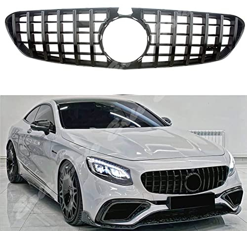 BITELF Auto Frontgrills Frontstoßstange Kühlergrill Frontstoßstange Radiator Kühlergrille Mittelnetz Grilles Radiator, für Mercedes-Benz W217 S63 S65 AMG Coupé 2018 2019 2020 2021,A