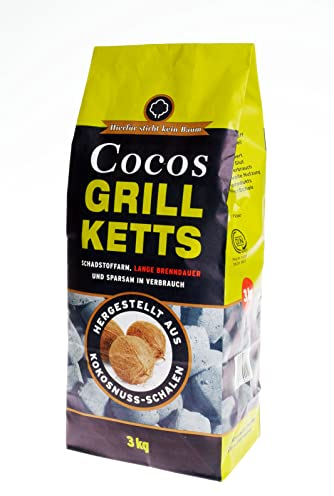 21kg Cocos Premium Grillbriketts aus Kokosschalen „Made IN Germany“ Kohle Holzkohle für Kugel-& Holzkohlegrill ideal für Dutch Oven Smoker Briketts Grill Kohle