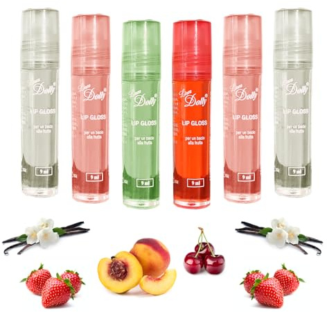 Lot de 6 lèvres brillantes adoucissantes effet 3D, goût des fruits, brillant à lèvres parfumé, liquide brillant et hydratant pour lèvres à longue tenue effet miroir