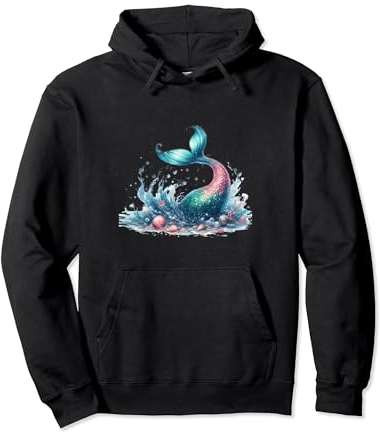 Meerjungfrau Ocean Splash Regenbogen Schwanz Meer Meerjungfrauen Flosse Pullover Hoodie