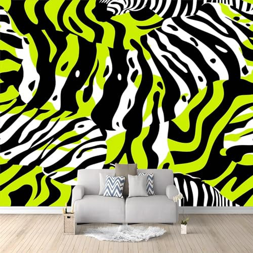 Papel Pintado Fotomural Paredes Mural Lana Papel Pintado 150 x 105 cm Papel tapiz Rayas de cebra Decoración para comedores Salones Habitaciones Sala Cuarto Oficina Salón