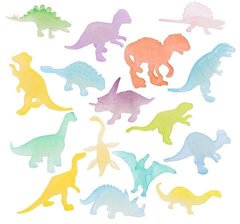 BCOATH 48stücke Teiliges Leuchtender Dinosaurier Spielzeugfiguren Realistische Nachtleuchtende Modelle Für Kinderzimmer Dekoration Ostereier Füllungen Und Lernspielzeug Für Jungen Und
