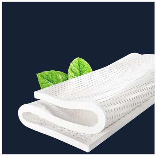 WKXTECZT Matratze Aus 100% Naturlatex, Dicke, Weiche Matratzenauflage, Tragbar, Entlastet Druck, Bio-Latex-Matratzenbezug,1in,140x170cm