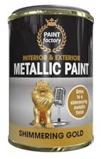 PEBBLE HUG Shimmering Gold Metallic Paint, Easy To Use, Quick Drying, Durable And Long-Lasting, Ideal For DIY Projects, Home Décor, Metal, Plastic, Wood, 300ml, (1 Pcs)