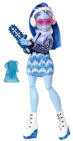 Monster High Fearbook Abbey Bominable Set mit Puppe und Zubehör zum Thema Kunstclub, Collegejacke, Jahrbuch, Mal- und Modellierwerkzeugen, JDR58