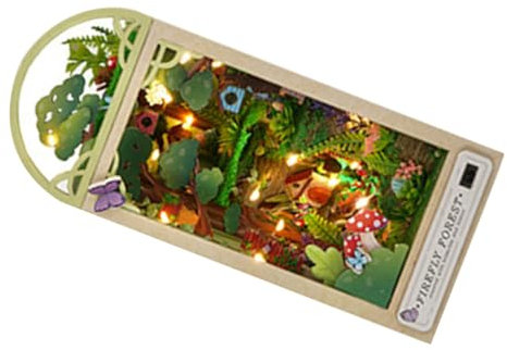 KOMBIUDA Holzhaus Modellbausatz Diy Waldhaus Kleines Zusammenbauhaus Naturgetreues 3d-holzmodell Ornament Zum Ausstellen Vintage-design