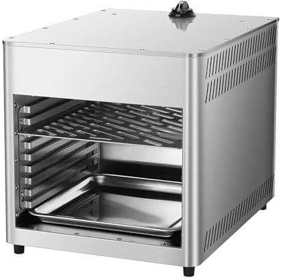 VNATWGOO Asador De Carne A Gas Comercial, Horno De Carne De Acero Inoxidable A Gas, Asador De Interior con Temperatura Ajustable, para Carne De Res, Pollo Y Verduras,NPJ003G