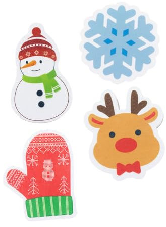 SWOOMEY Christmas Dishwashing Sponges 4pcs Set Reusable Kitchen Scrub Sponges Holiday Themed Snowman Gloves Reindeer Snowflake for Household Dish Washing