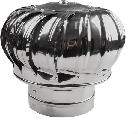 Eawfgtuw Chimney Spinner Cowl Stainless Steel, Wind Spinner for Flue Pipe Protection, Roof Vent Cover, Rotating Cap, Top, Hat, Cover for Flue Pipe(Ø150 MM)