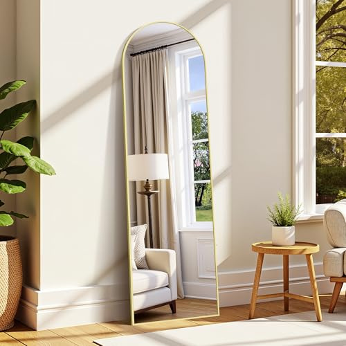 WOLIBEER Espejo de Cuerpo Entero 150 x 40 cm, Espejo de Cuerpo Entero con Marco de Aluminio Negro, Espejo de Pared, Espejo de pie para Dormitorio, Entrada, Pasillo, decoración