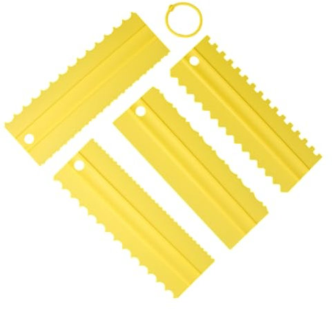 4 raspadores de crema para tartas, cortadores de pasteles, raspadores irregulares de dientes, herramienta para alisar fondant, herramienta para hornear pasteles