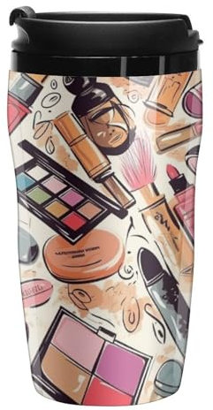 Stanley-Kaffeetasse mit Deckel, 340 ml, Kunststoffbecher, versiegelter Trinkdeckel, Wasserbecher, Teetasse, Make-up, Muster, bedruckte Tassen, passt in Auto-Becherhalter