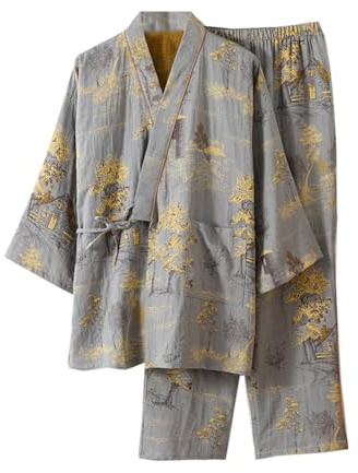 OWLONLINE Pyjama Japonais Ample pour Homme Taille XL -F6