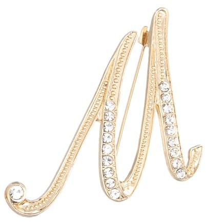 PATIKIL Brief Brosche Pins, Buchstaben Strass Perle Broschen Set Metall Kristall Alphabet A-Z Reversnadel für Damen Schmuck Geschenk Anzug Kleidung Hut Kleid Mantel Handwerk