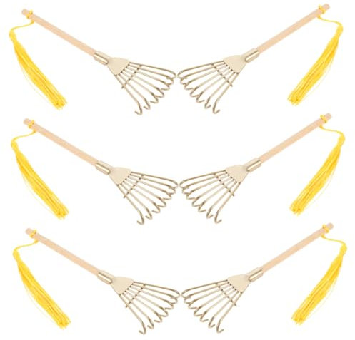 Toyvian 6pezzi Rastrello Da Piccolo in Metallo Per Meditazione Zen Rastrello Mini Per Sandbox Attrezzi Da Giardinaggio Portatili e